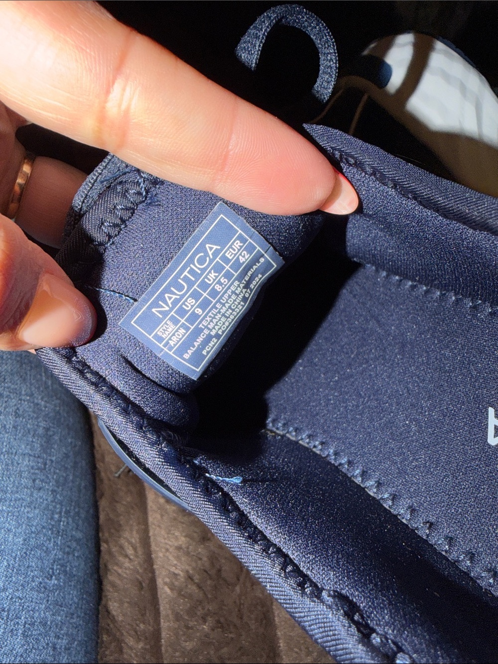 Nautica Aron Men's Navy and White Slip-On Mesh Sneaker - Picture 10 of 10